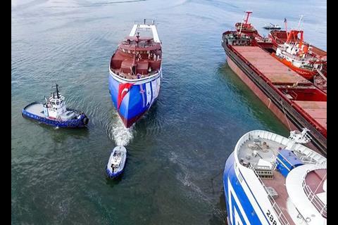 'Akurey' has an overall length of 54.75m and a beam of 13.50m Photo: Celiktrans